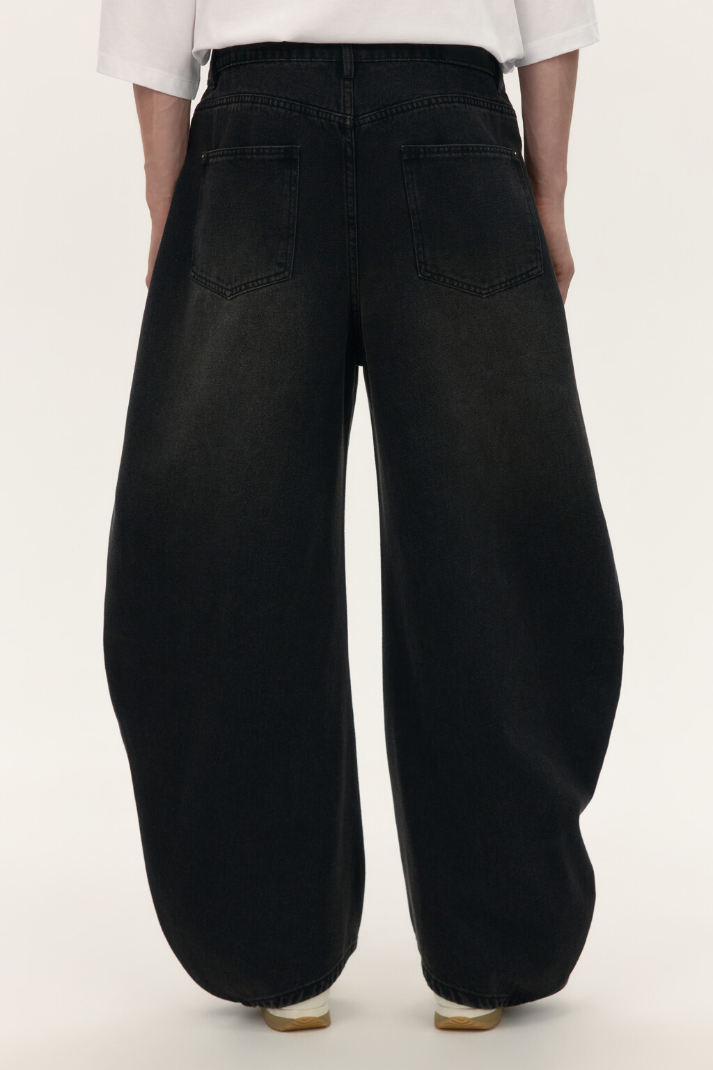 Джинсы широкие в форме подковы - цвет черный - 3