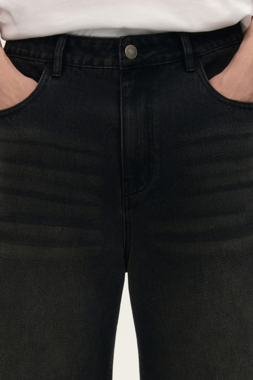 Джинсы широкие в форме подковы - цвет черный - 5