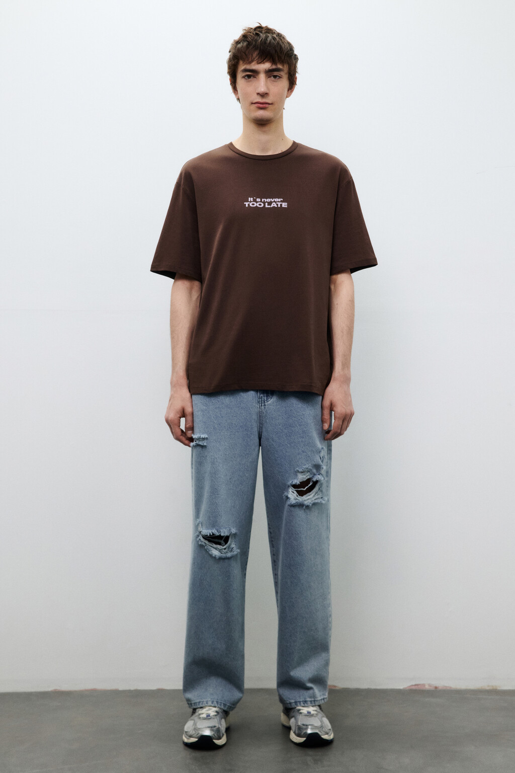 Джинсы baggy fit рваные - цвет голубой - 4