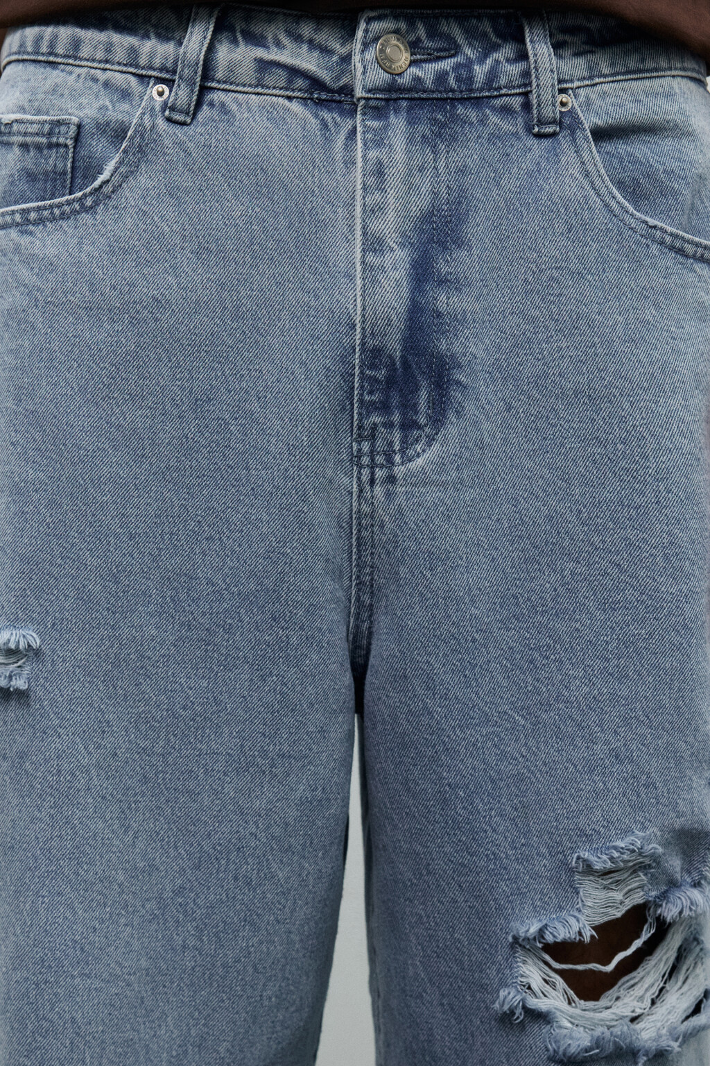 Джинсы baggy fit рваные - цвет голубой - 5