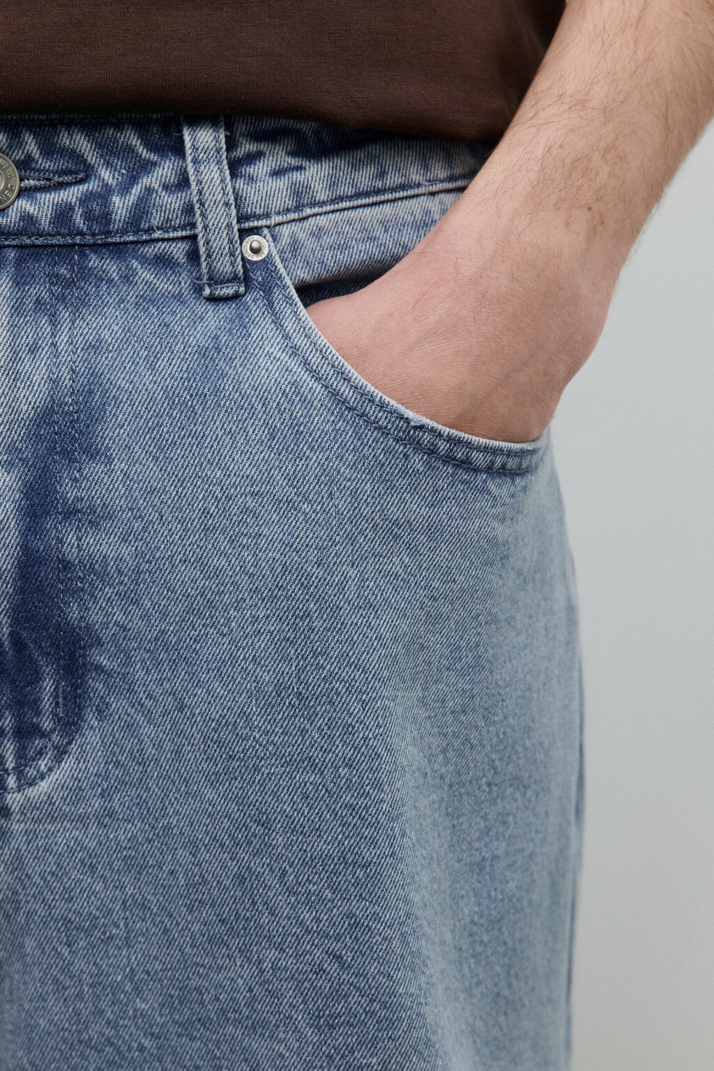 Джинсы baggy fit рваные - цвет голубой - 6