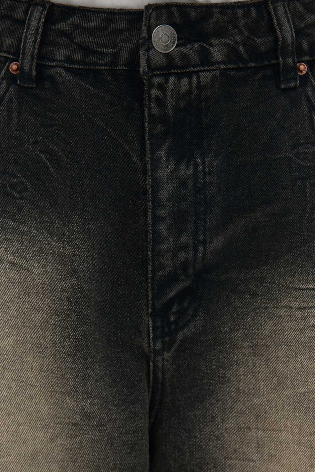 Джинсы широкие с вареным эффектом - цвет черный - 5