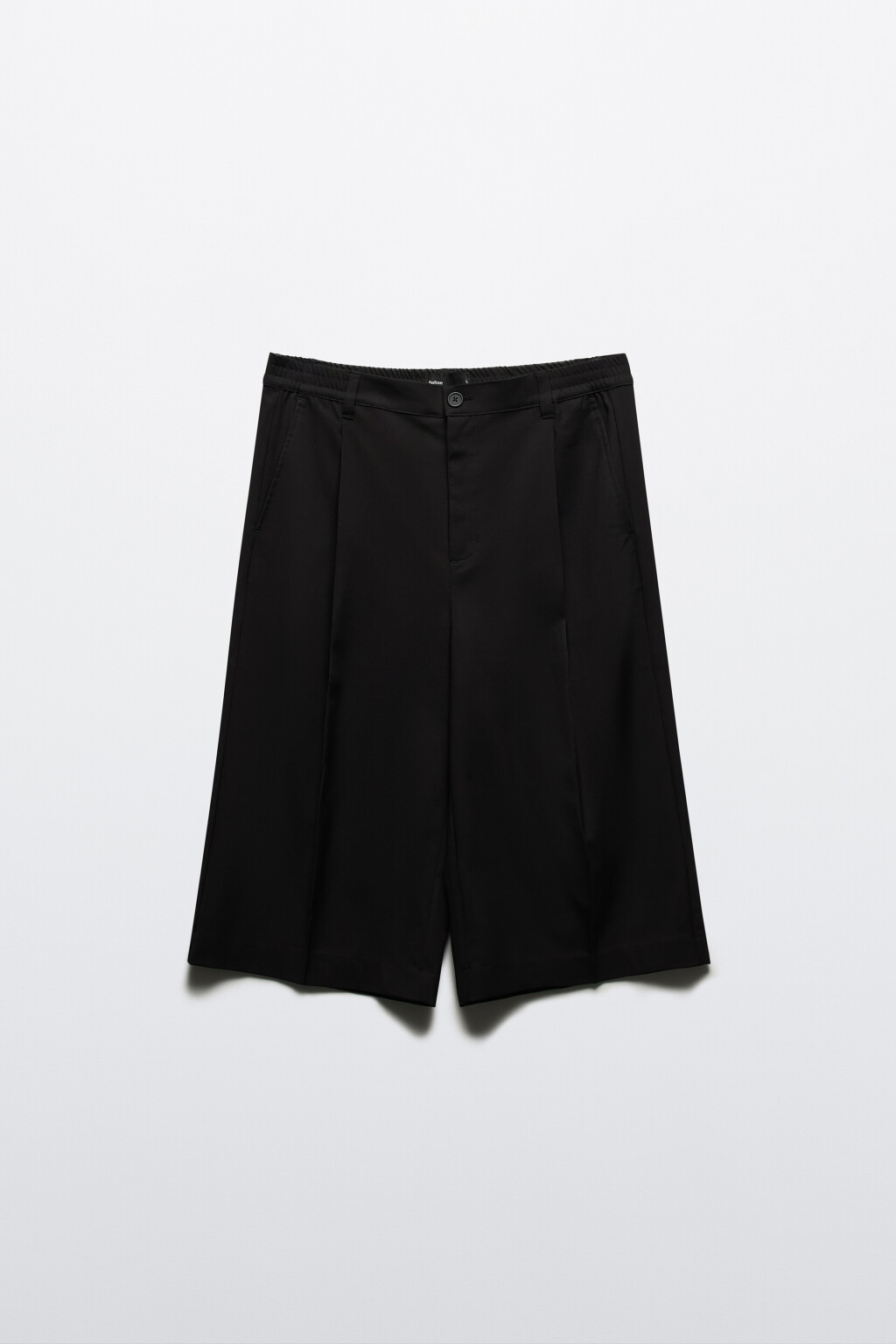 Шорты-бермуды костюмные широкие - цвет черный - 7