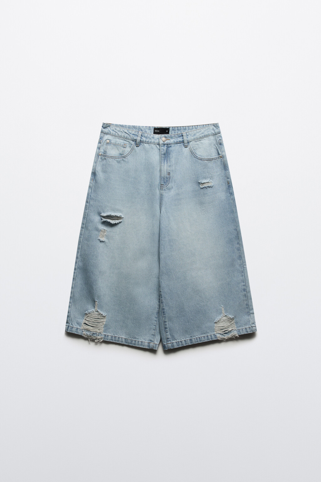 Джортсы широкие рваные - цвет голубой - 7