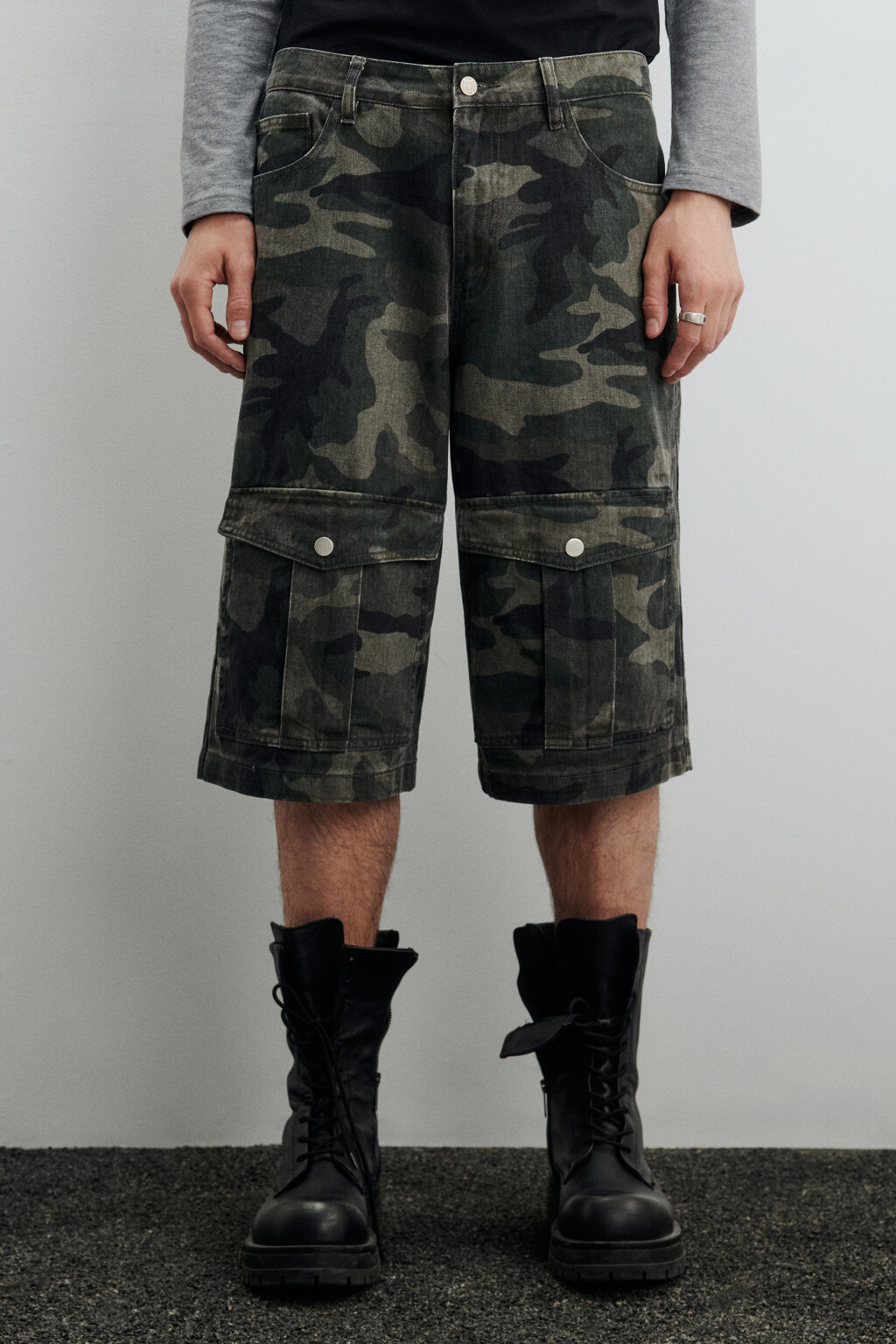 Джортсы с принтом в армейском стиле - цвет зеленый - 2