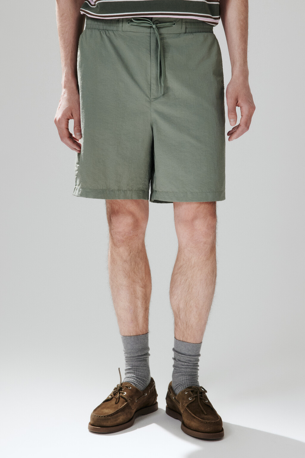 Шорты с поясом на завязках - цвет зеленый - 2