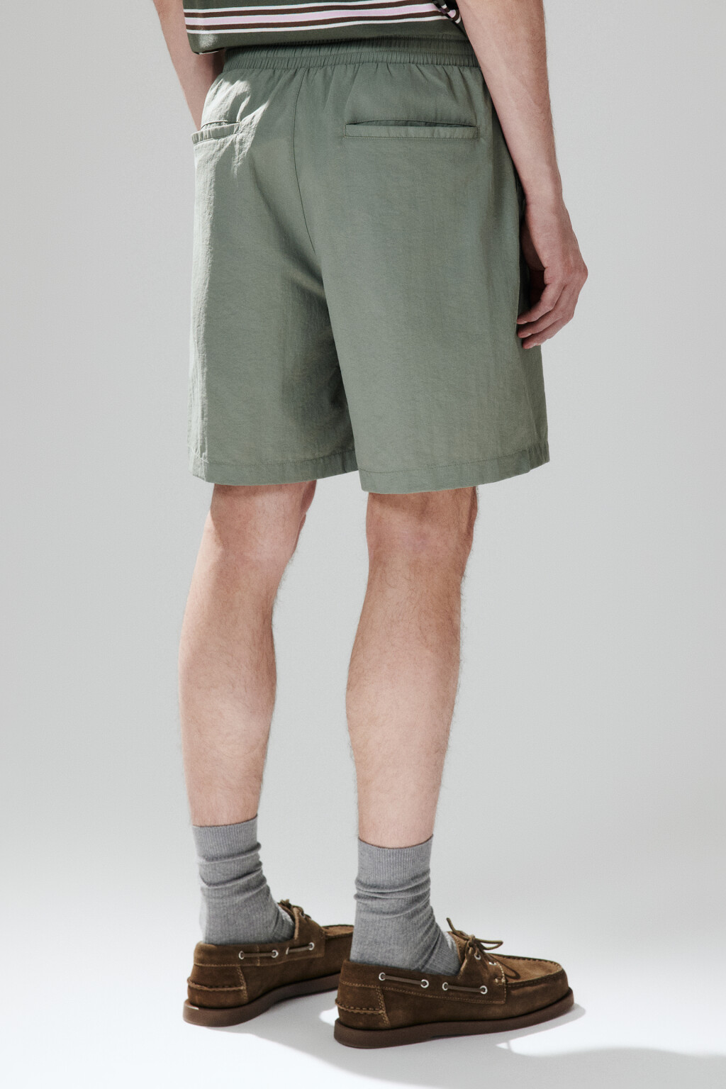 Шорты с поясом на завязках - цвет зеленый - 3