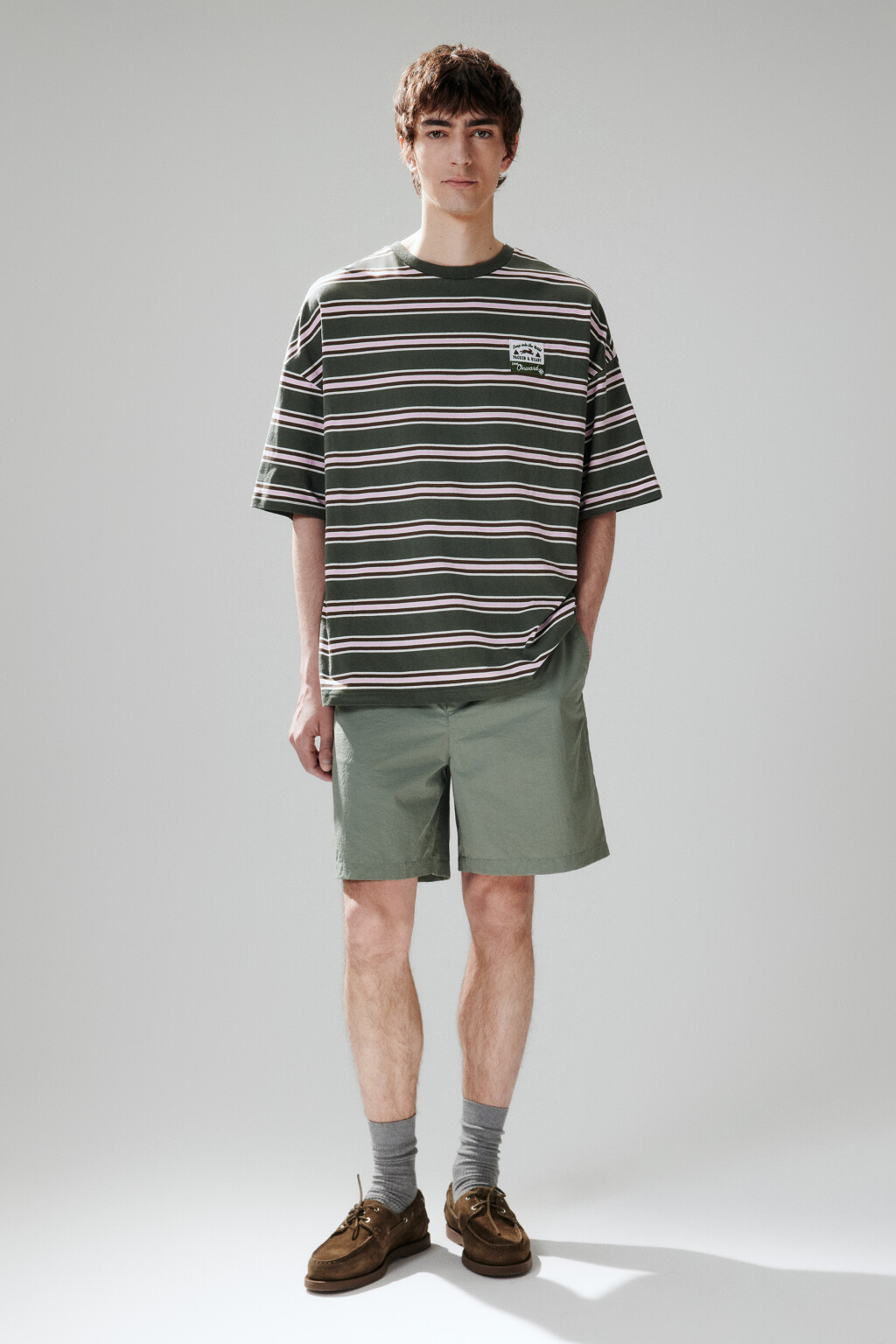 Шорты с поясом на завязках - цвет зеленый - 4