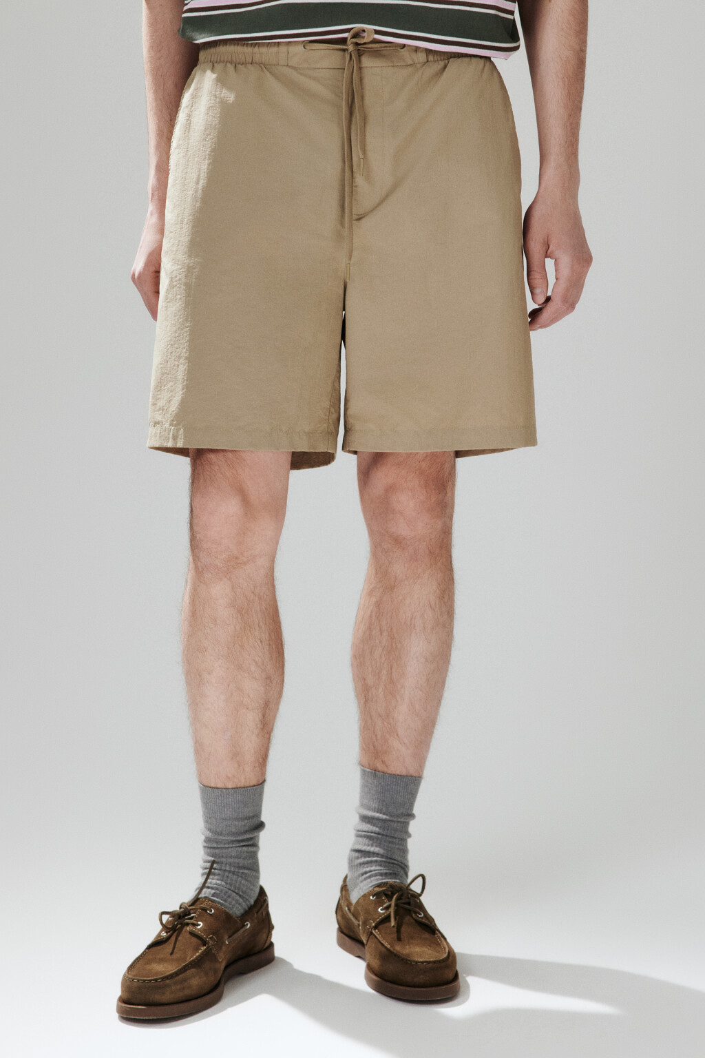 Шорты с поясом на завязках - цвет бежевый - 2