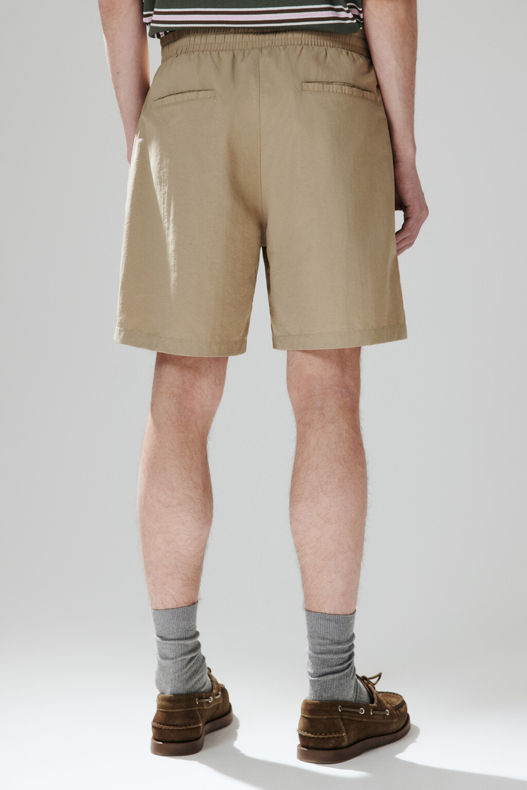 Шорты с поясом на завязках - цвет бежевый - 3