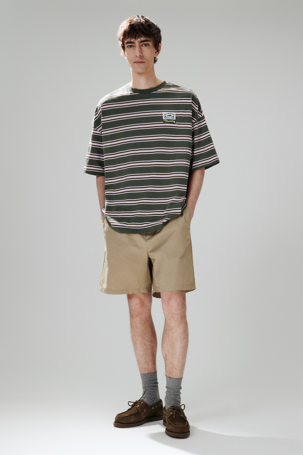 Шорты с поясом на завязках - цвет бежевый - 4