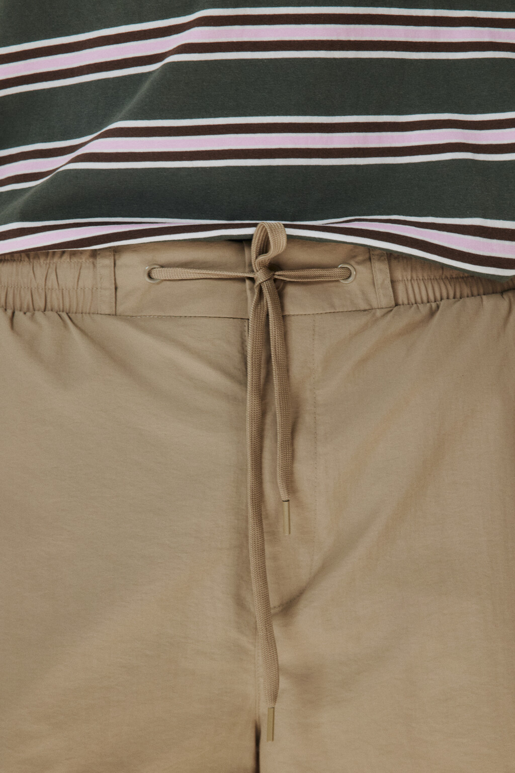 Шорты с поясом на завязках - цвет бежевый - 5