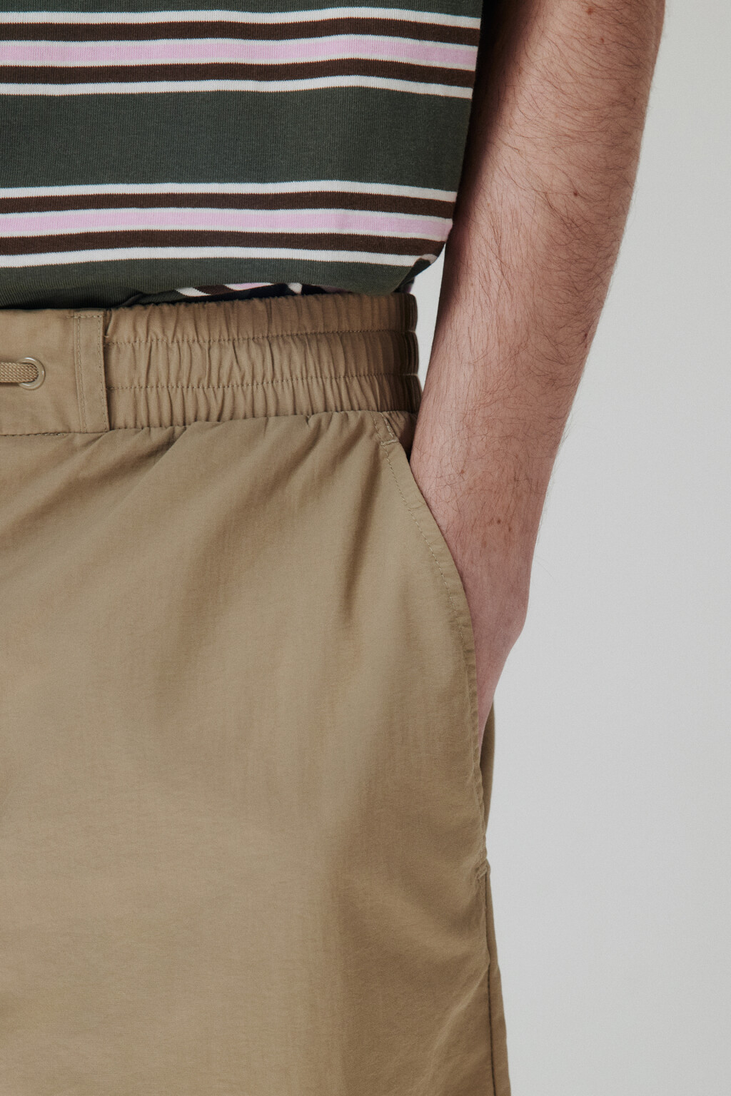 Шорты с поясом на завязках - цвет бежевый - 6