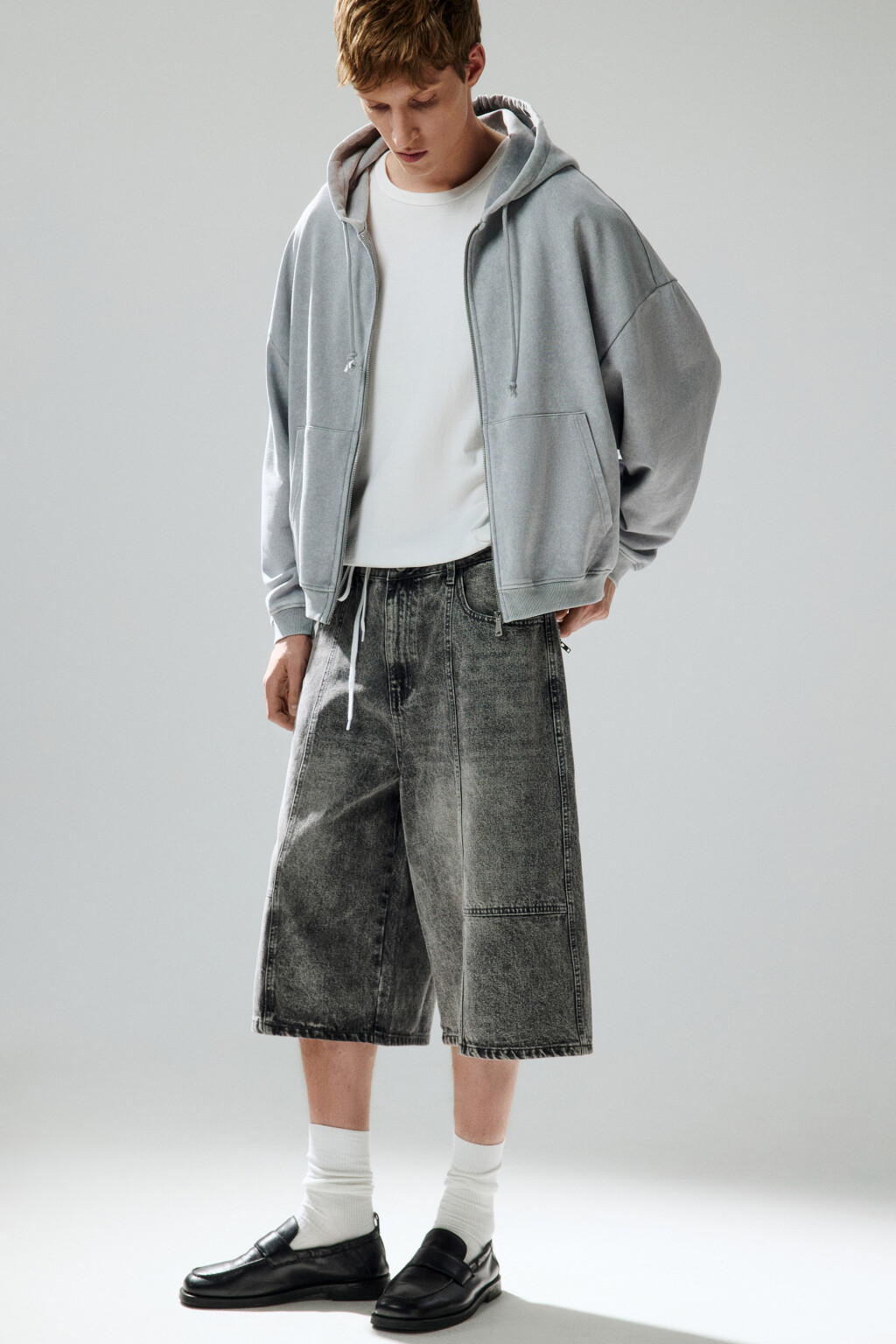 Джортсы с декоративными швами - цвет серый - 1