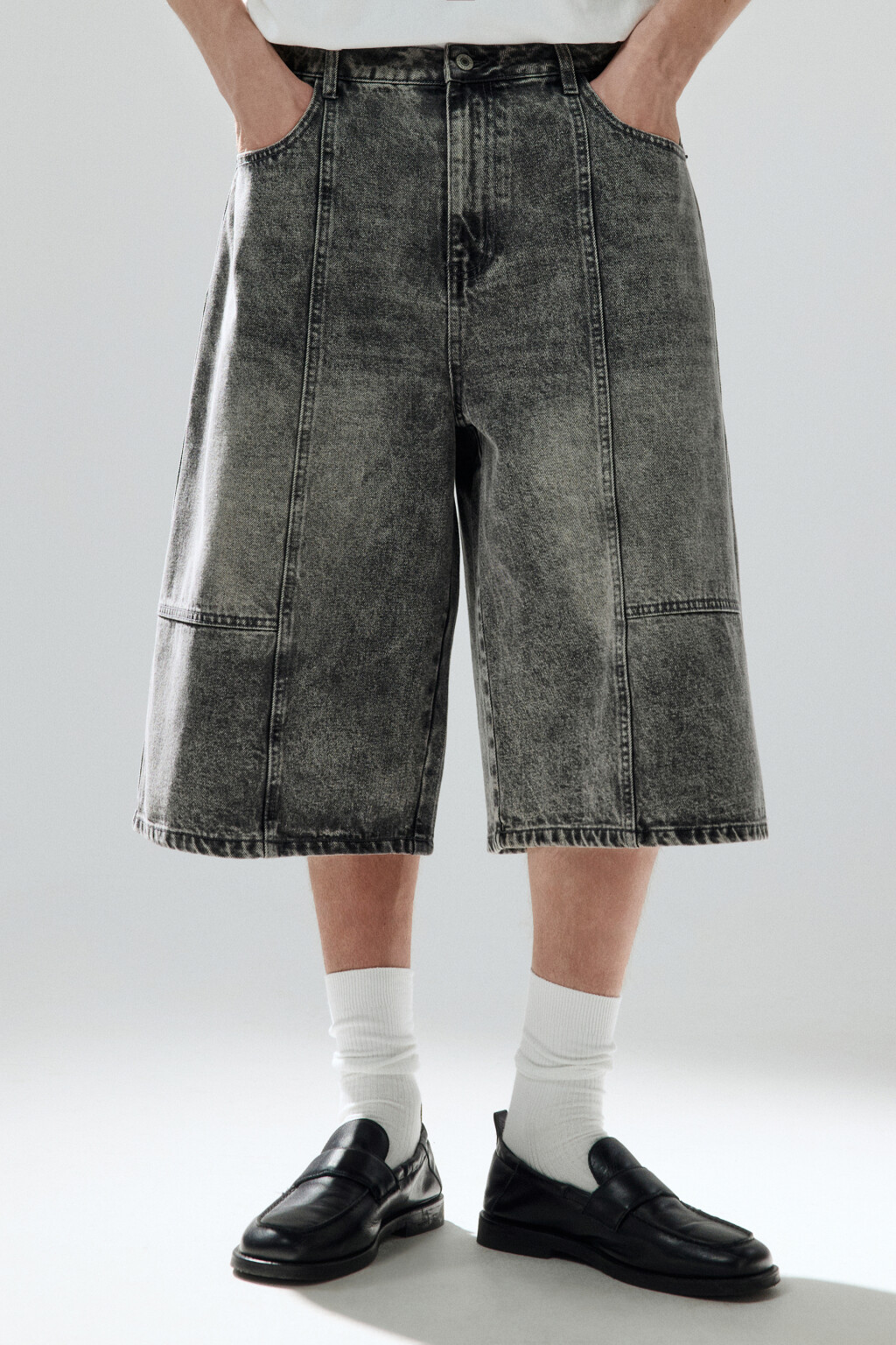 Джортсы с декоративными швами - цвет серый - 2