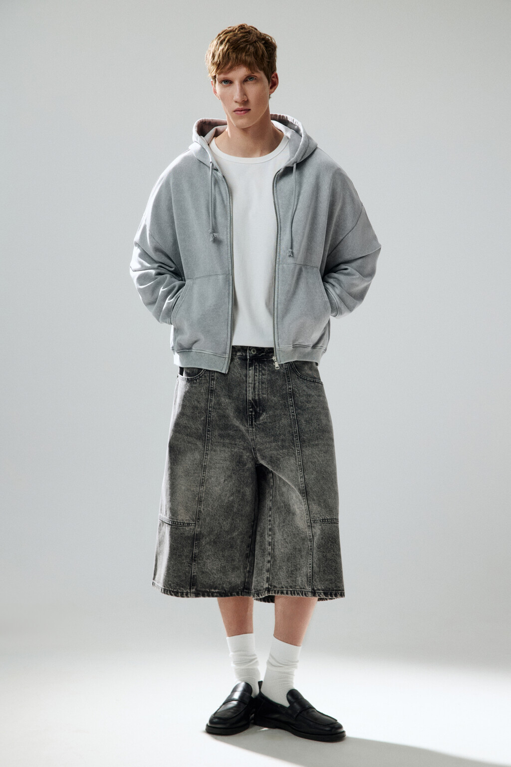 Джортсы с декоративными швами - цвет серый - 4