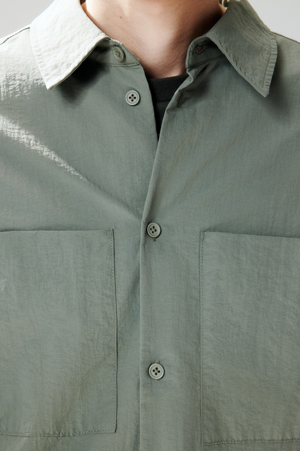 Рубашка с нагрудными карманами - цвет зеленый - 6