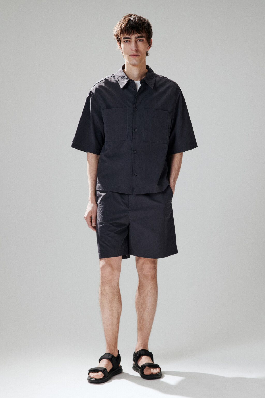 Рубашка с нагрудными карманами - цвет черный - 5