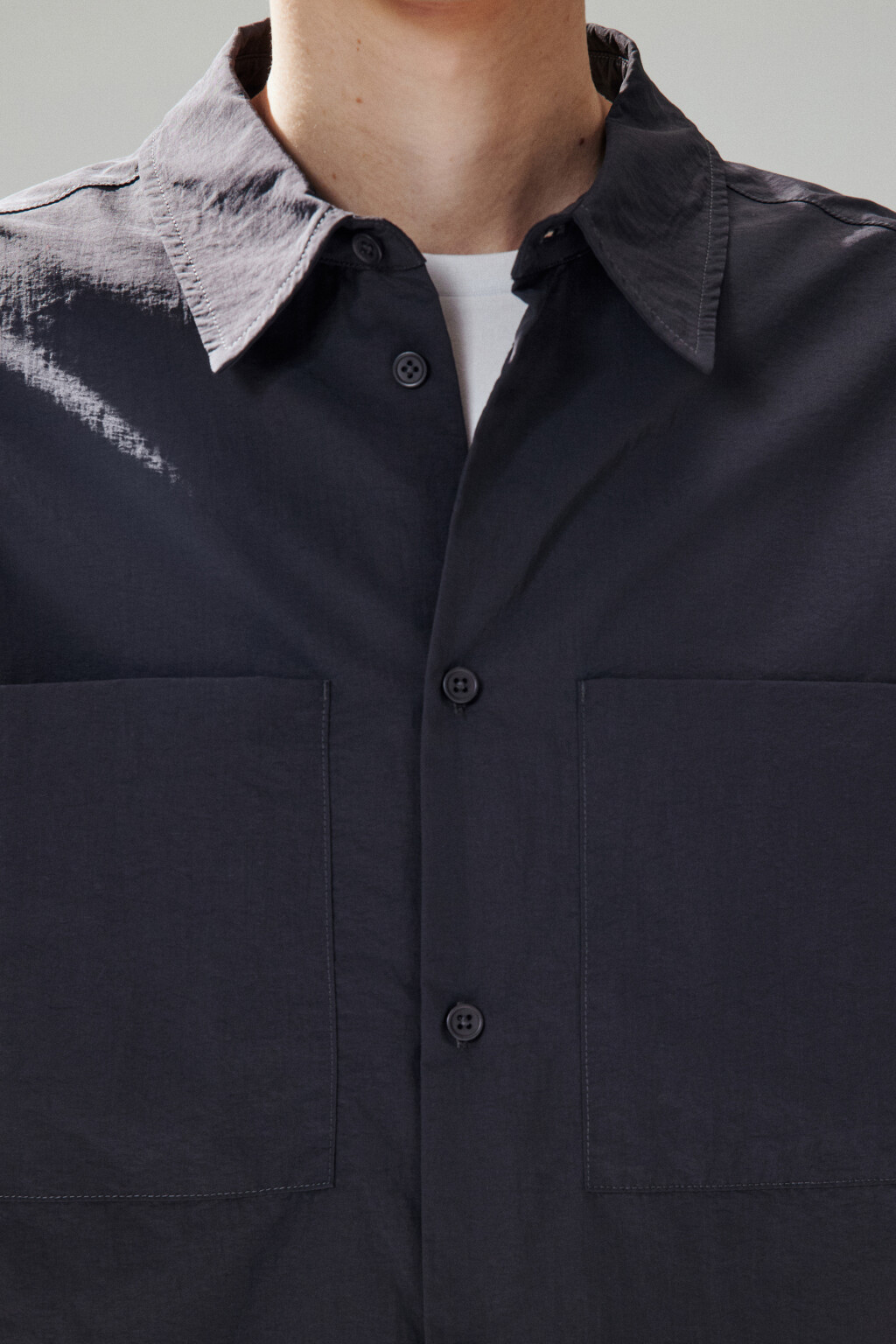 Рубашка с нагрудными карманами - цвет черный - 6