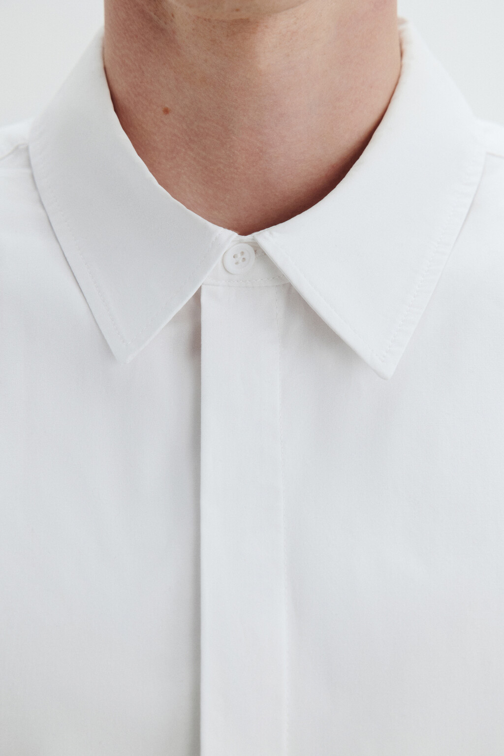 Рубашка-овершот из хлопка - цвет белый - 6