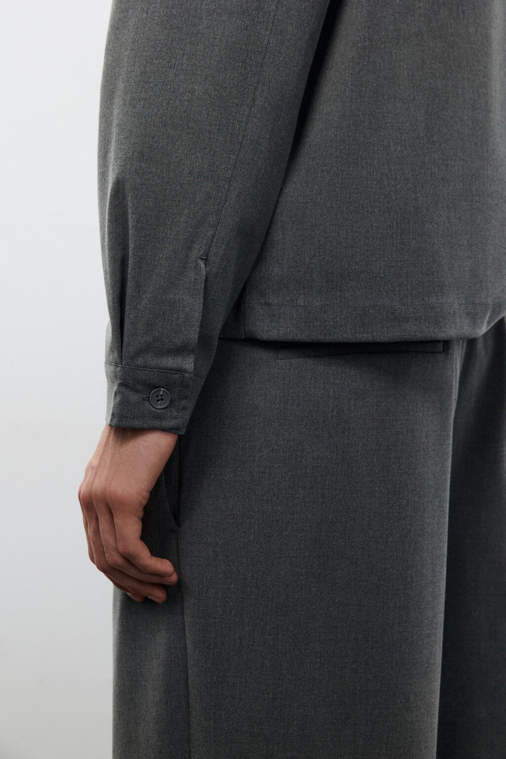 Рубашка-овершот с накладными карманами - цвет серый - 6