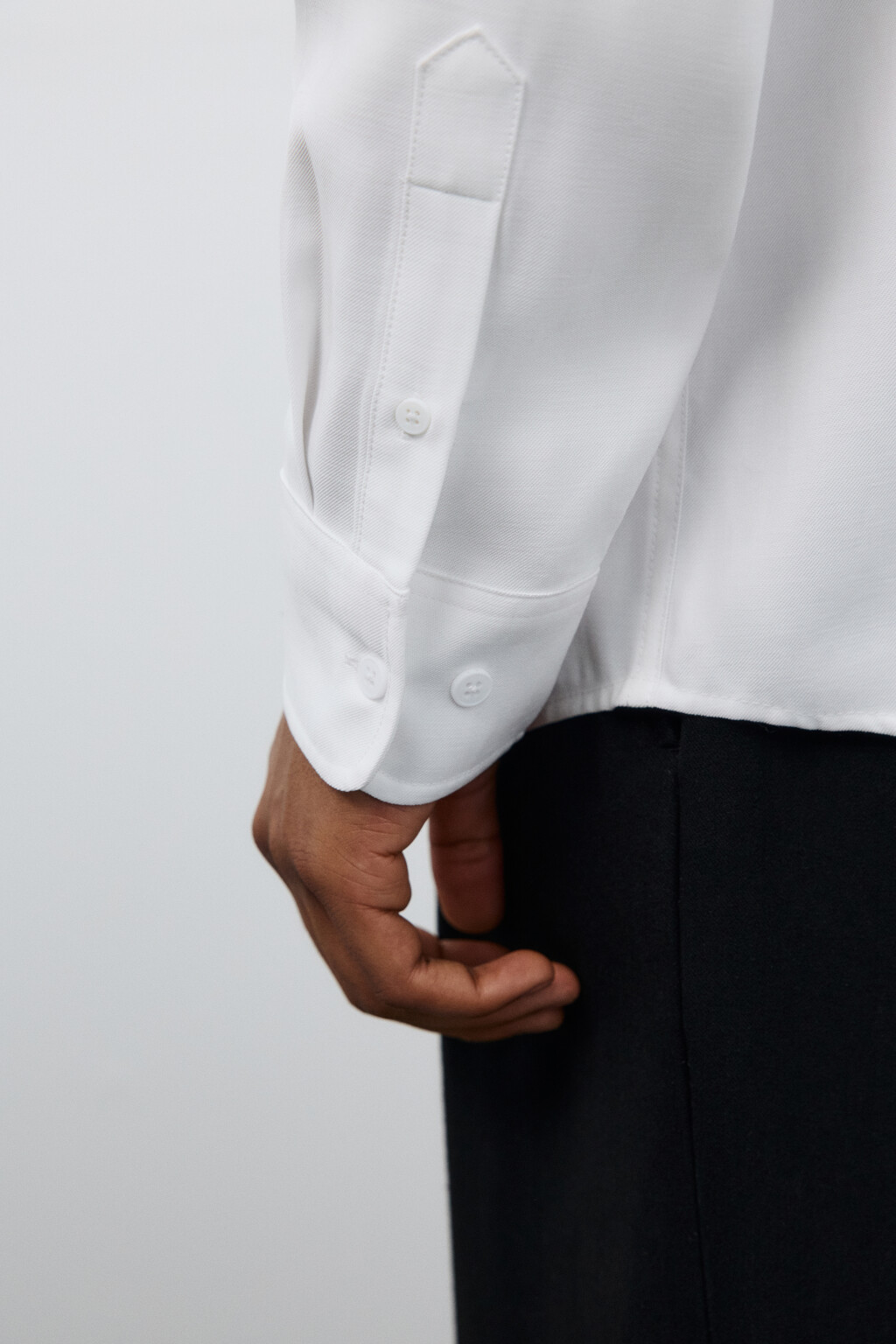 Рубашка классическая из вискозы - цвет белый - 7