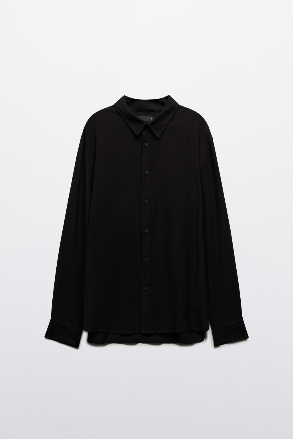 Рубашка классическая из вискозы - цвет черный - 8