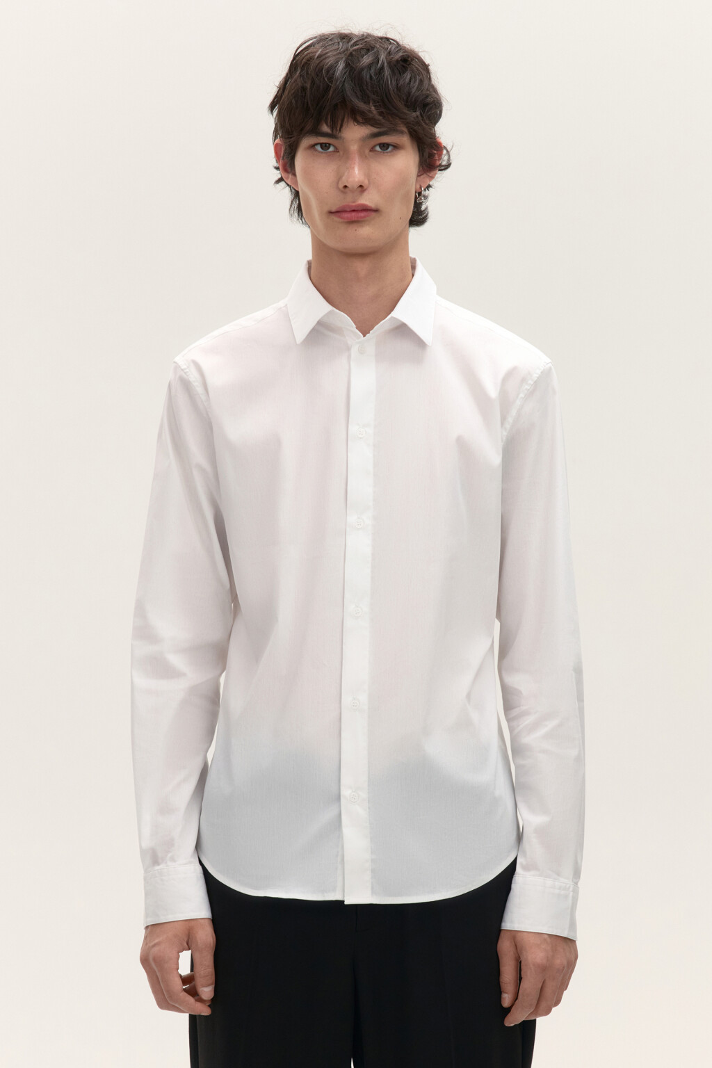 Рубашка классическая прямая - цвет белый - 3