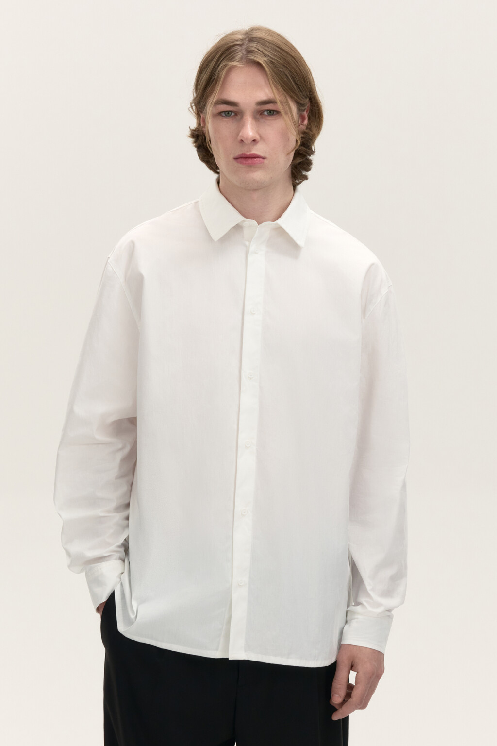 Рубашка классическая прямая - цвет белый - 2