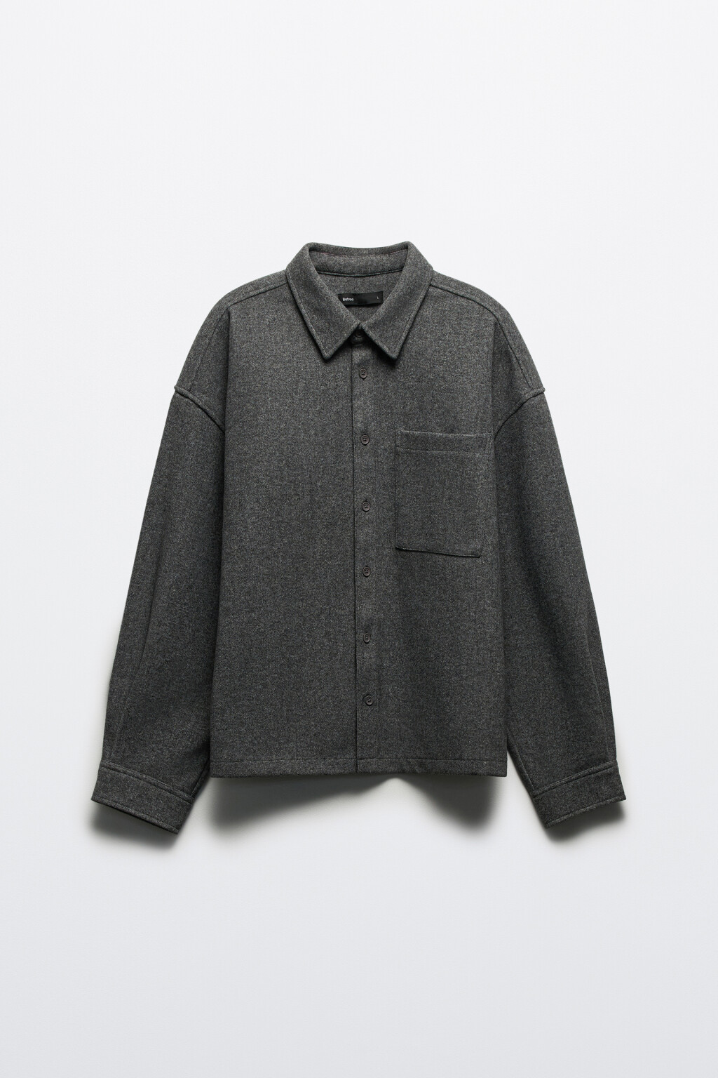 Рубашка-овершот с карманом - цвет серый - 7
