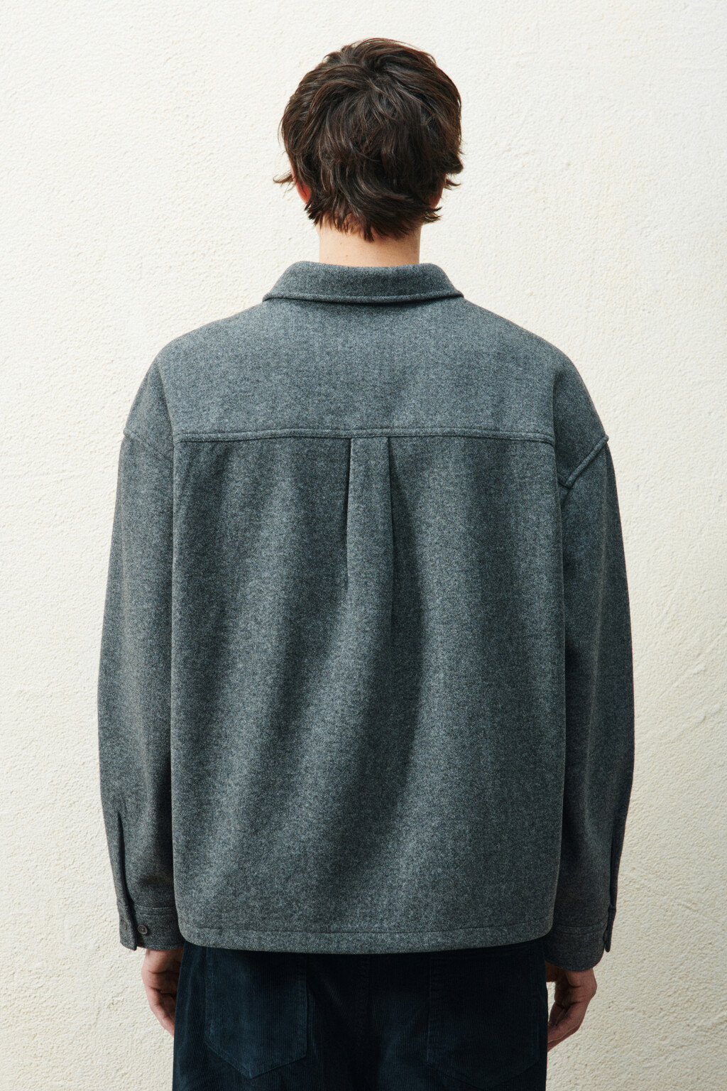 Рубашка-овершот с карманом - цвет серый - 3