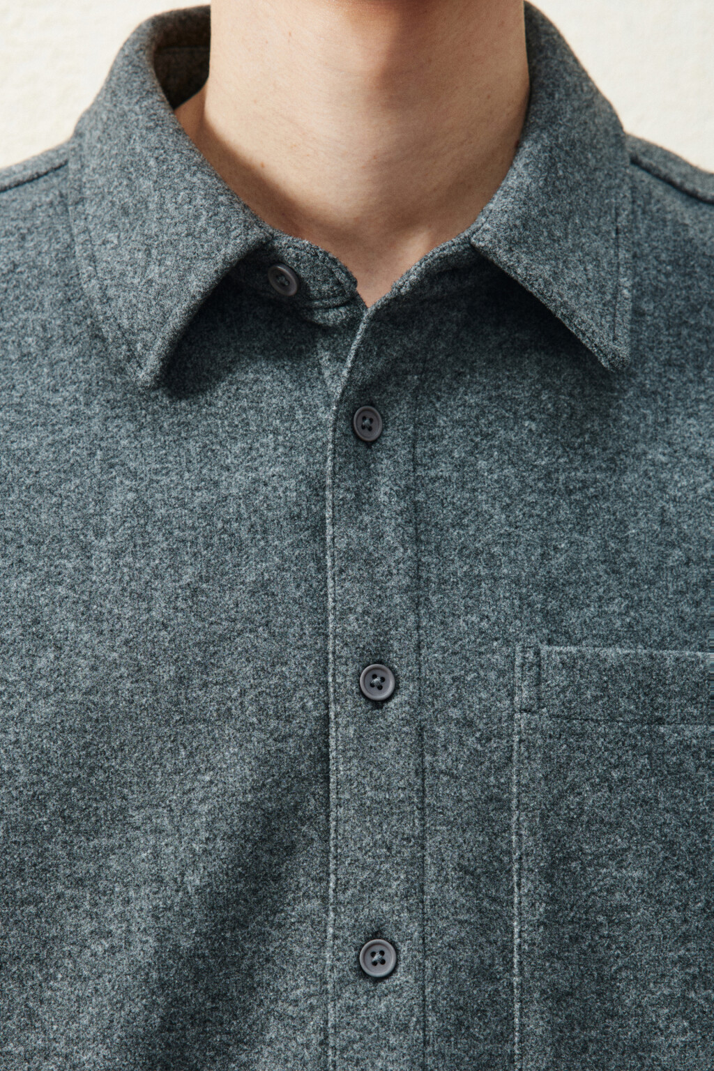 Рубашка-овершот с карманом - цвет серый - 5