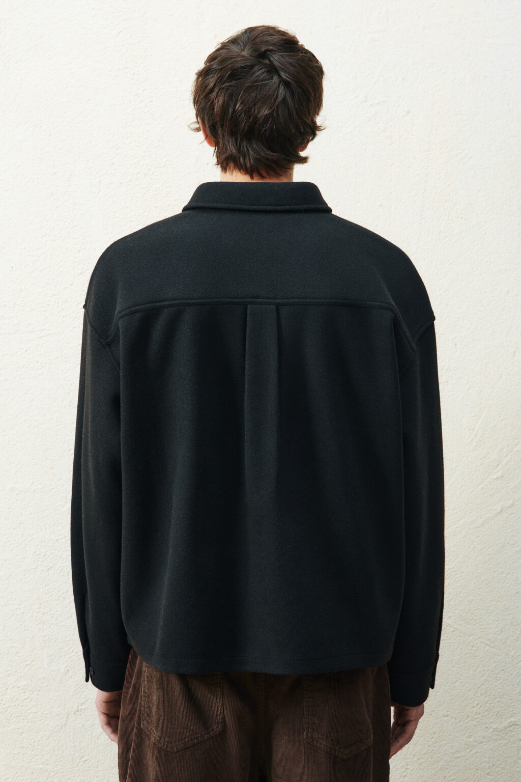 Рубашка-овершот с карманом - цвет черный - 3