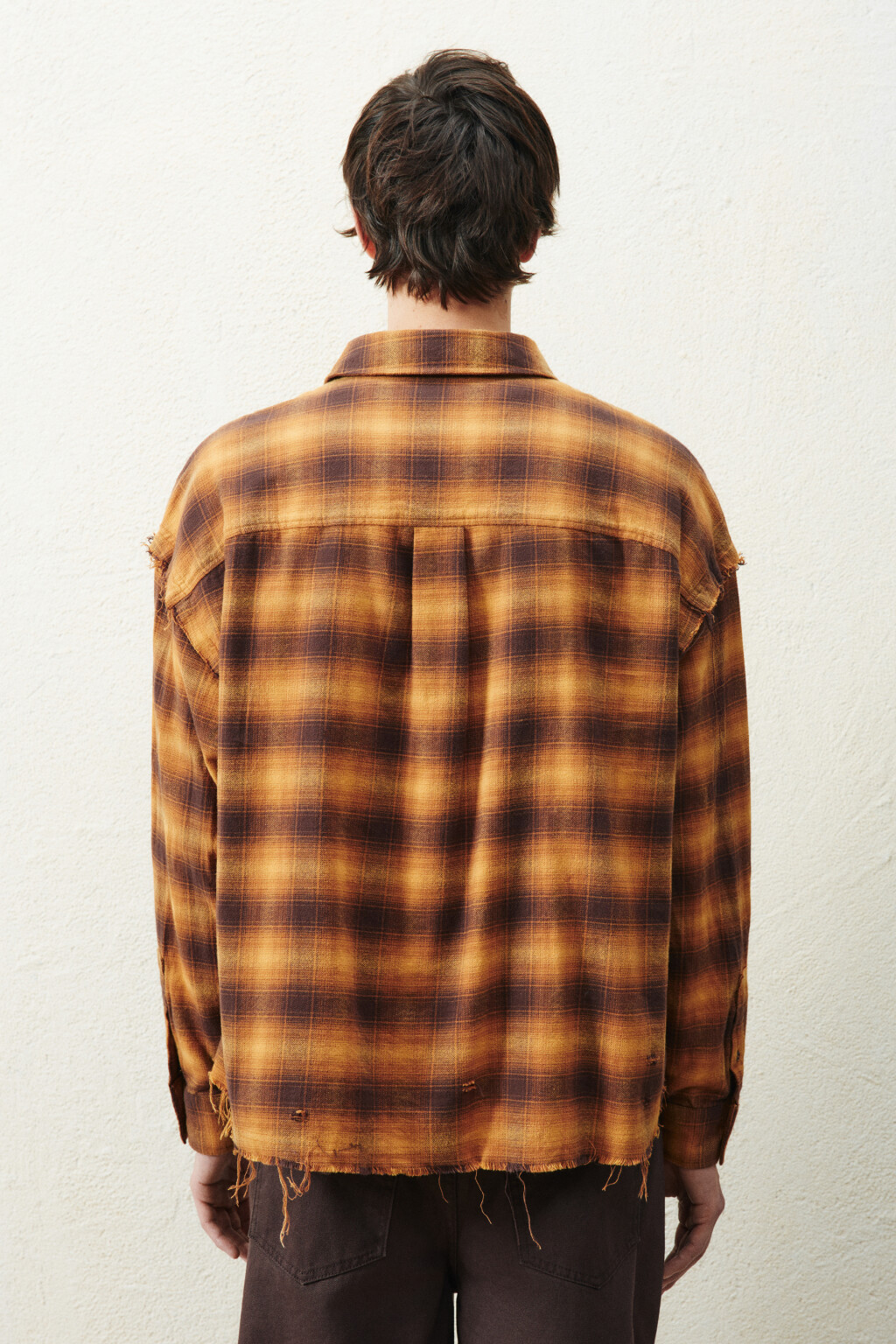 Рубашка в клетку с открытыми срезами - цвет мультиколор - 3