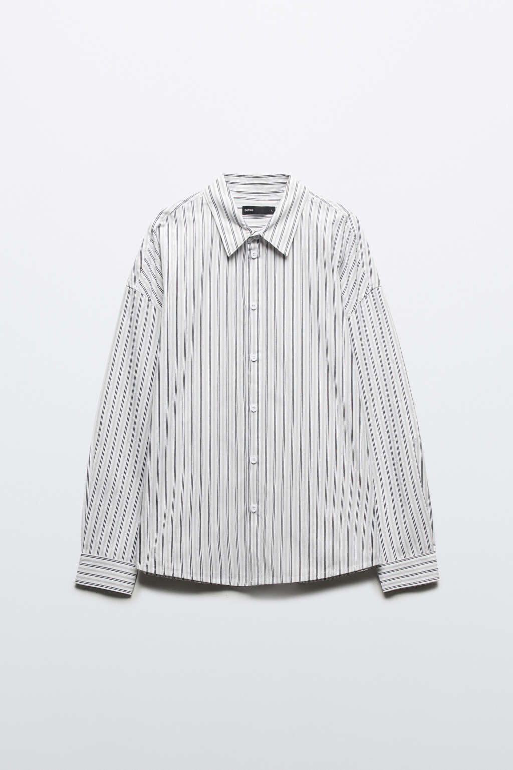 Рубашка хлопковая в полоску - цвет белый - 8