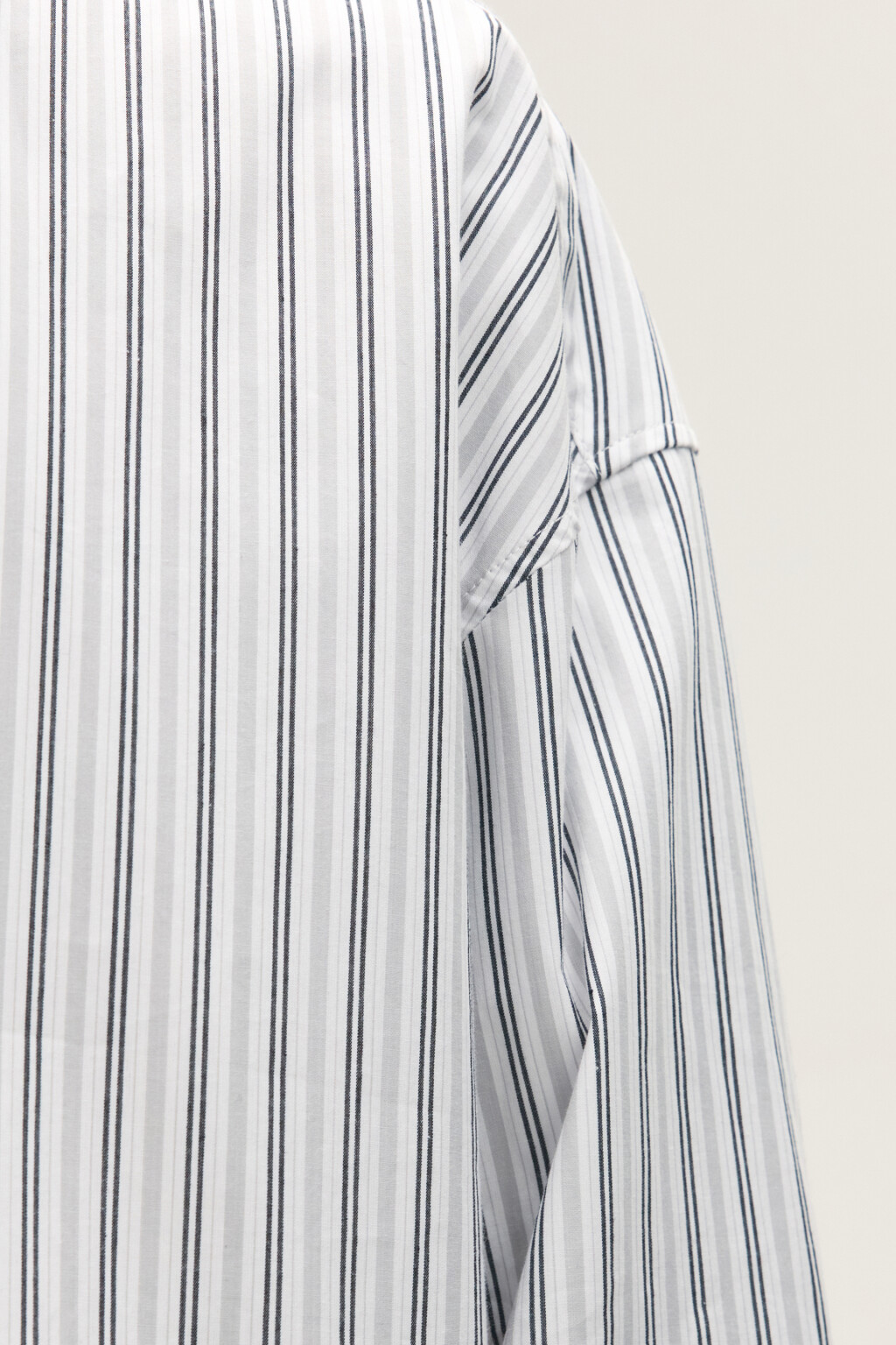 Рубашка хлопковая в полоску - цвет белый - 6