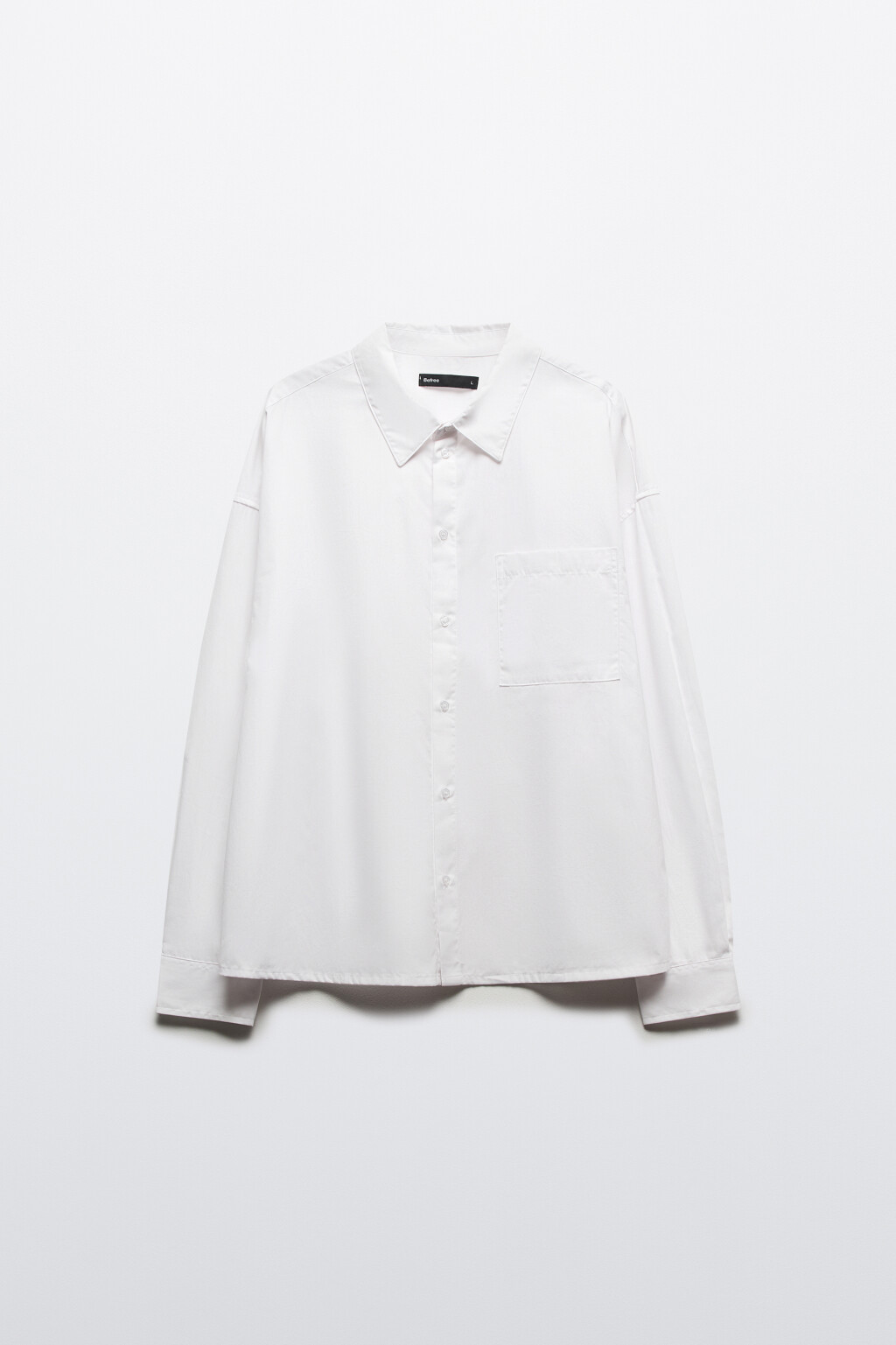 Рубашка хлопковая с карманом - цвет белый - 9