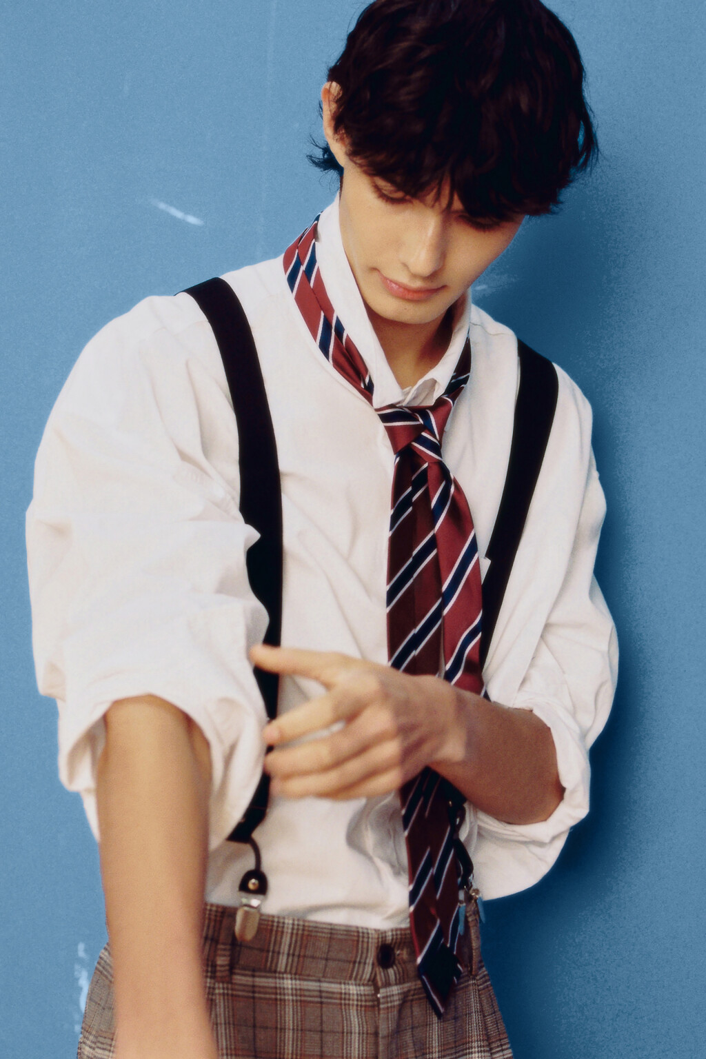 Рубашка хлопковая с карманом - цвет белый - 8