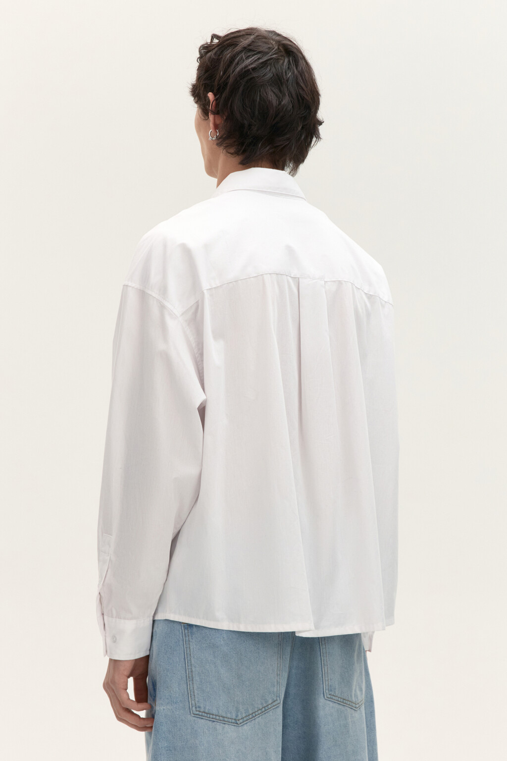 Рубашка хлопковая с карманом - цвет белый - 4