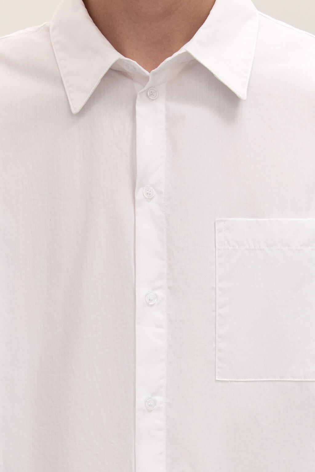 Рубашка хлопковая с карманом - цвет белый - 6