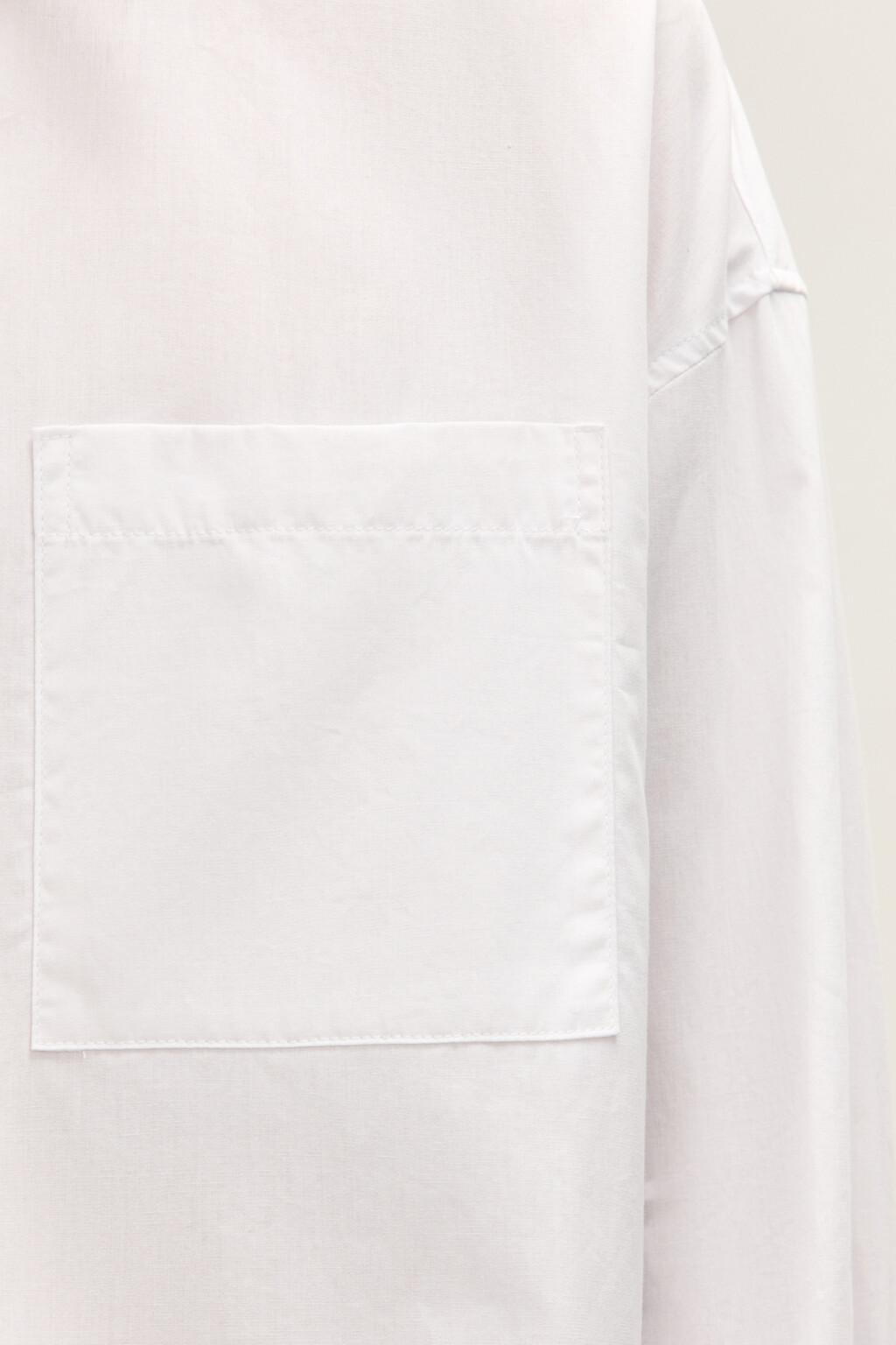 Рубашка хлопковая с карманом - цвет белый - 7