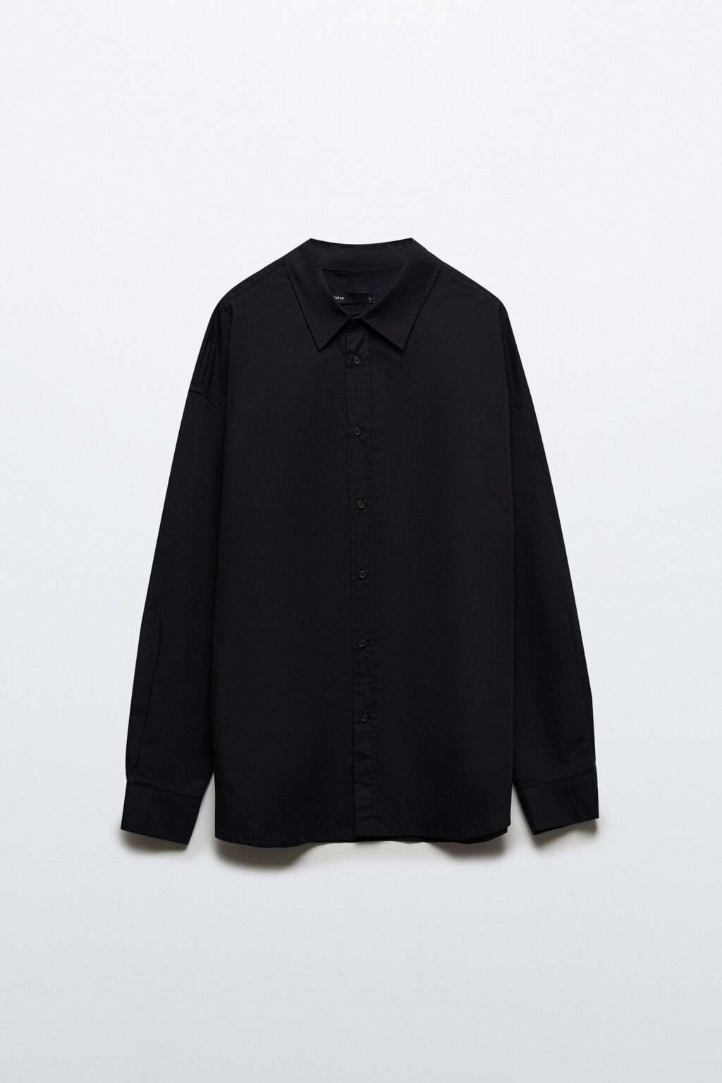 Рубашка хлопковая с принтом на спине - цвет черный - 8