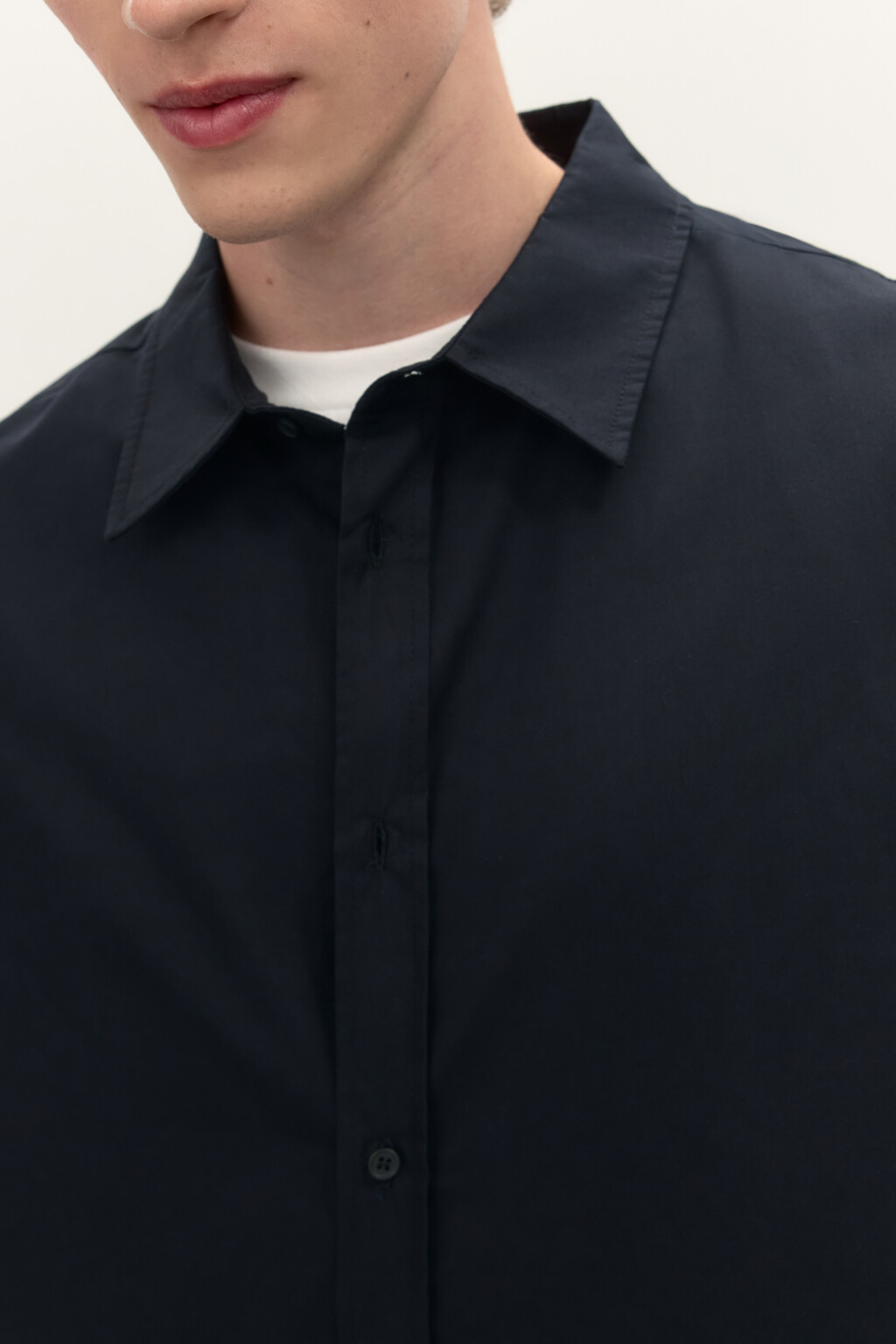 Рубашка хлопковая с принтом на спине - цвет черный - 6