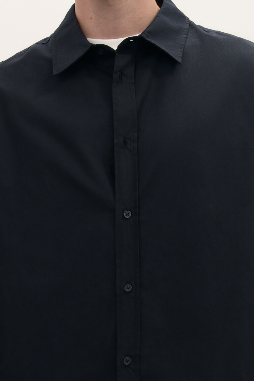 Рубашка хлопковая с принтом на спине - цвет черный - 7