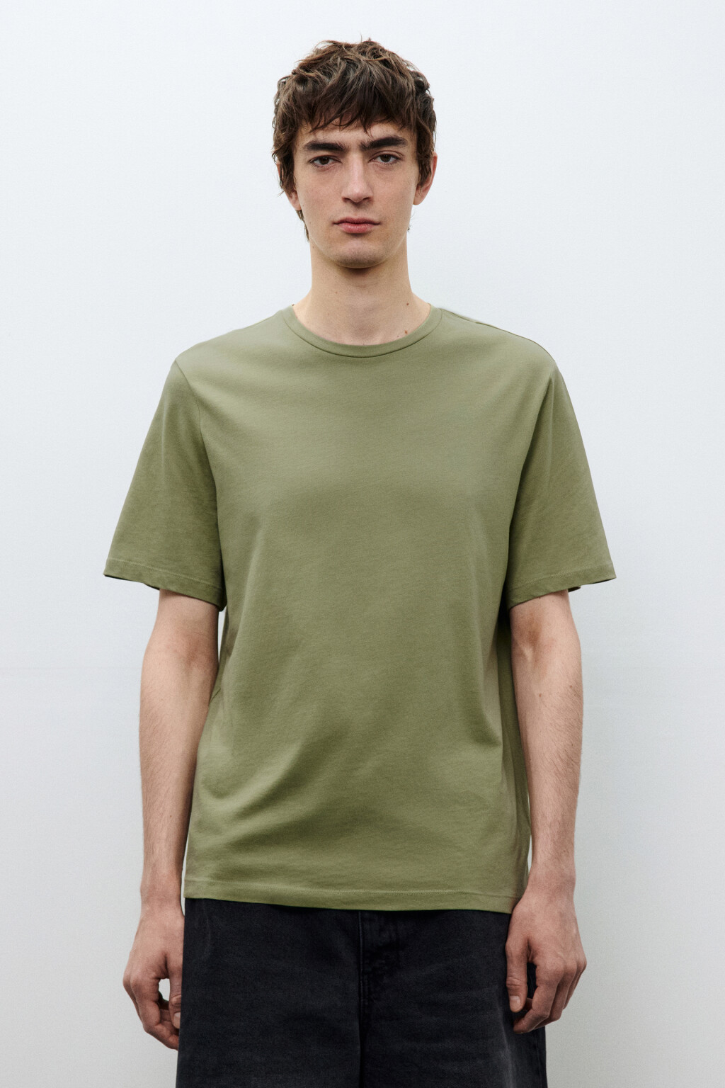 Футболка из легкого хлопкового трикотажа - цвет зеленый - 3