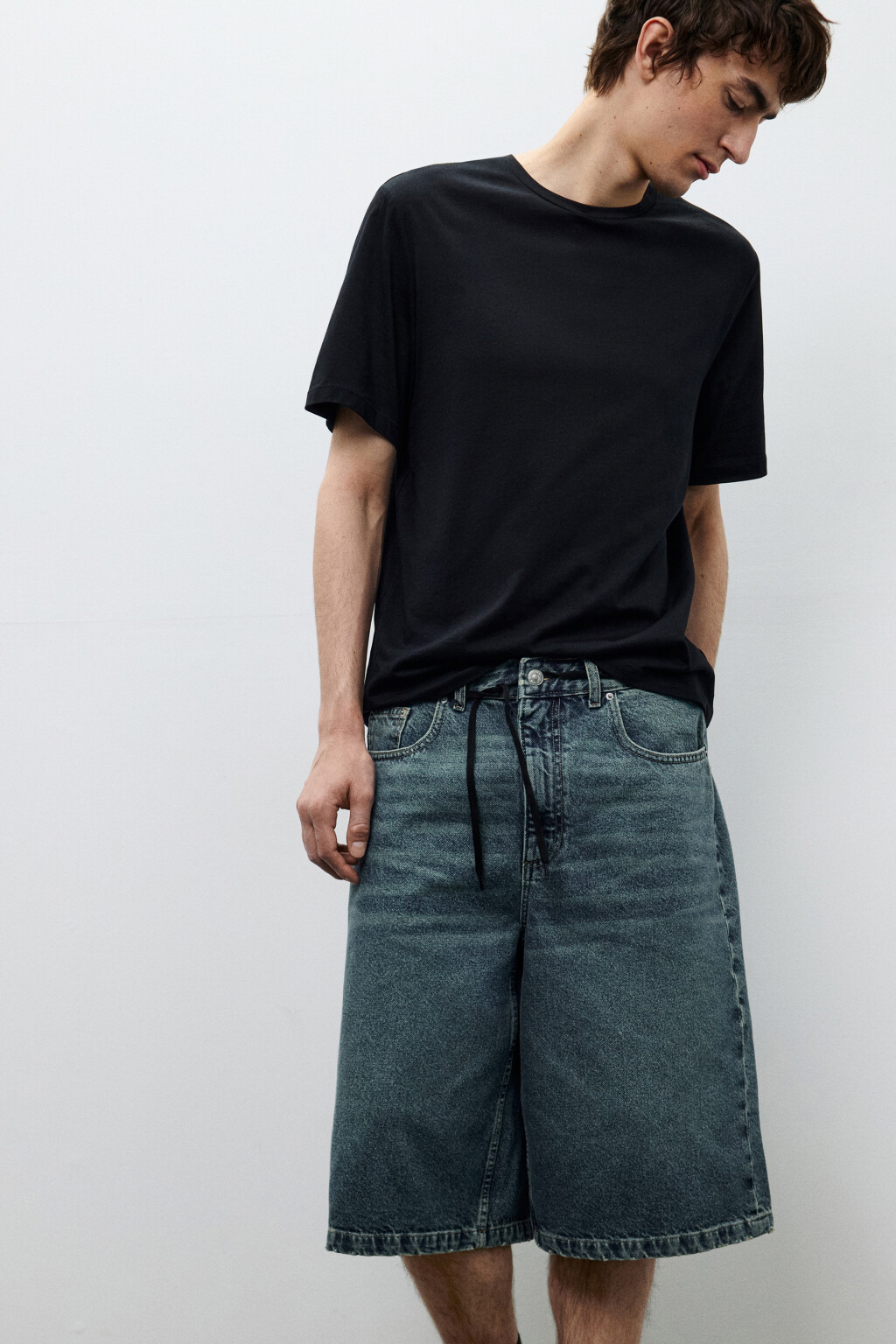 Футболка из легкого хлопкового трикотажа - цвет черный - 1