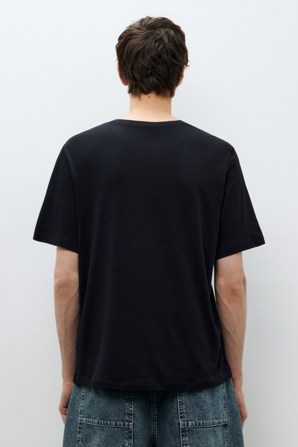 Футболка из легкого хлопкового трикотажа - цвет черный - 3