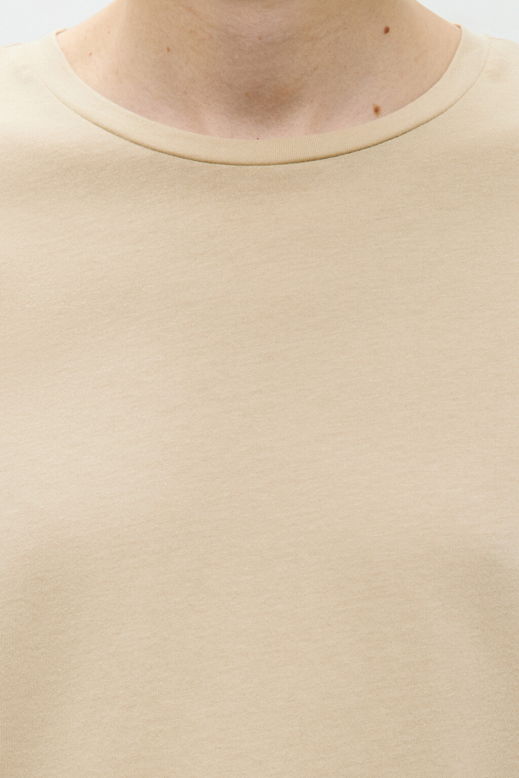 Футболка из легкого хлопкового трикотажа - цвет бежевый - 5