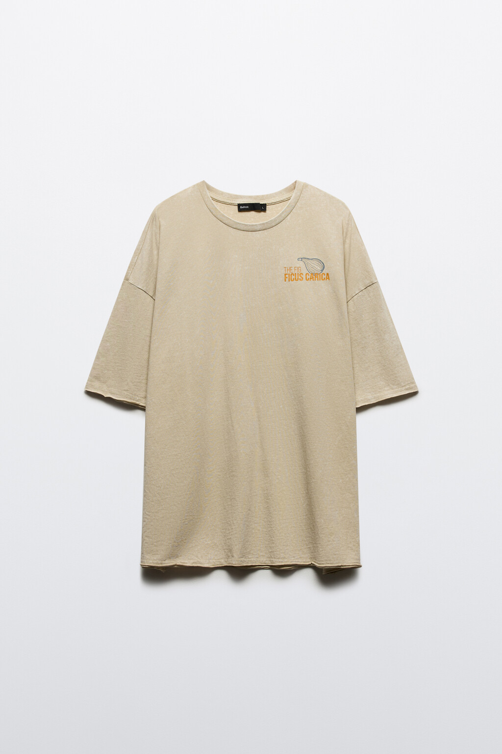 Футболка с принтом и открытыми срезами - цвет бежевый - 8