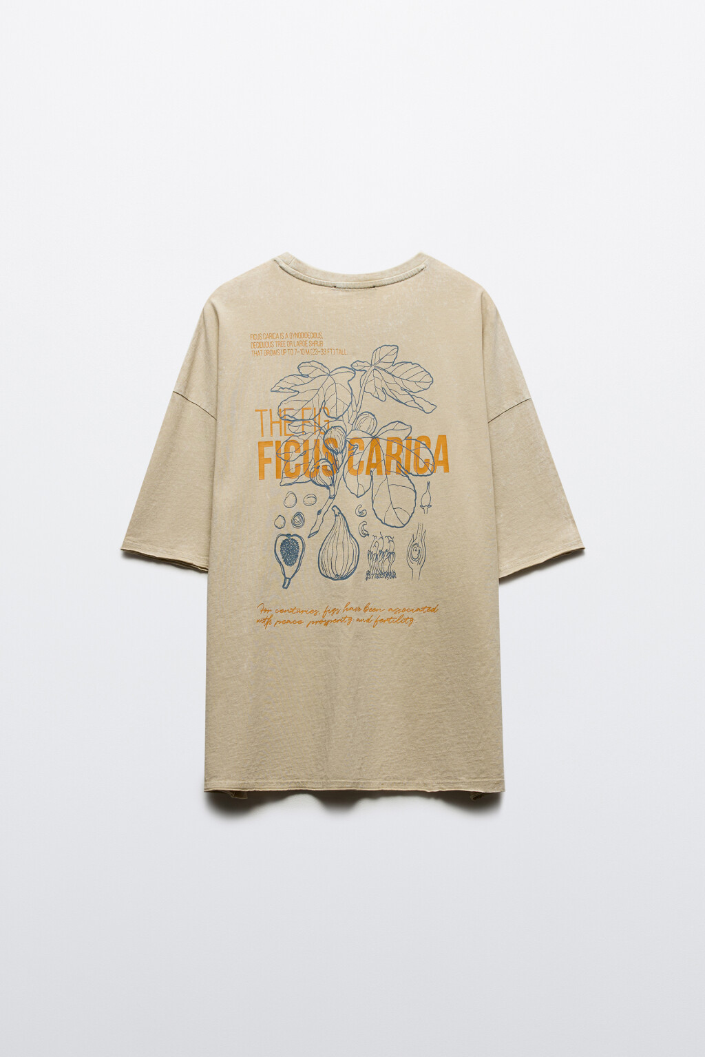 Футболка с принтом и открытыми срезами - цвет бежевый - 9